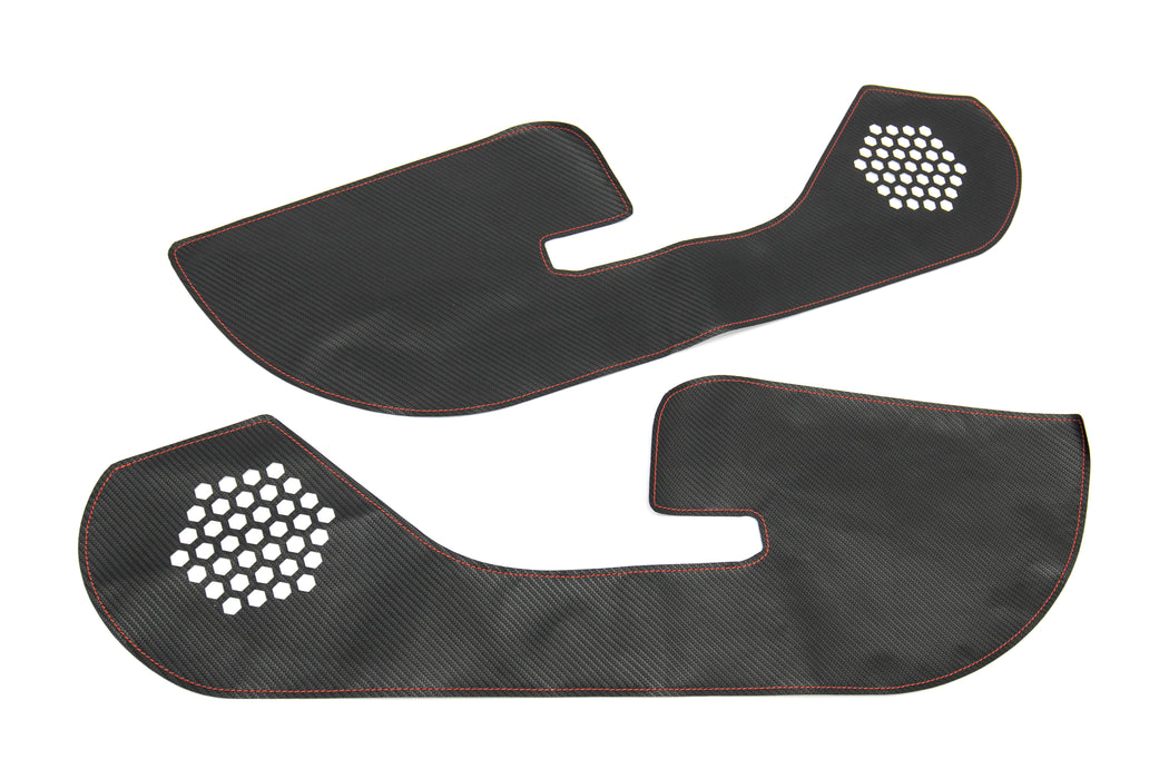 OLM Carbon Look Kick Guard Protection Set with Red Stitching - 15+ WRX / STI (Non HK Equipped)