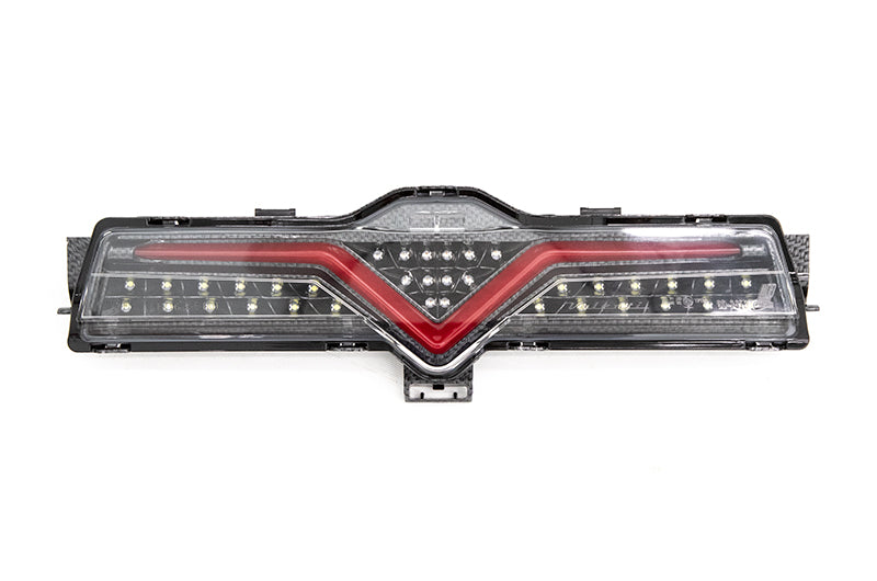 OLM VL Style Sequential 4th Brake Light / Reverse Light (Clear Lens, Carbon Look Base, Red Bar) - 2013-2020 FT86