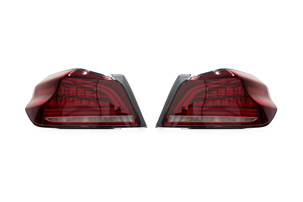 OLM Spec CR Tail Lights (Red Lens, Black Base) - 2015-2021 Subaru WRX & STI