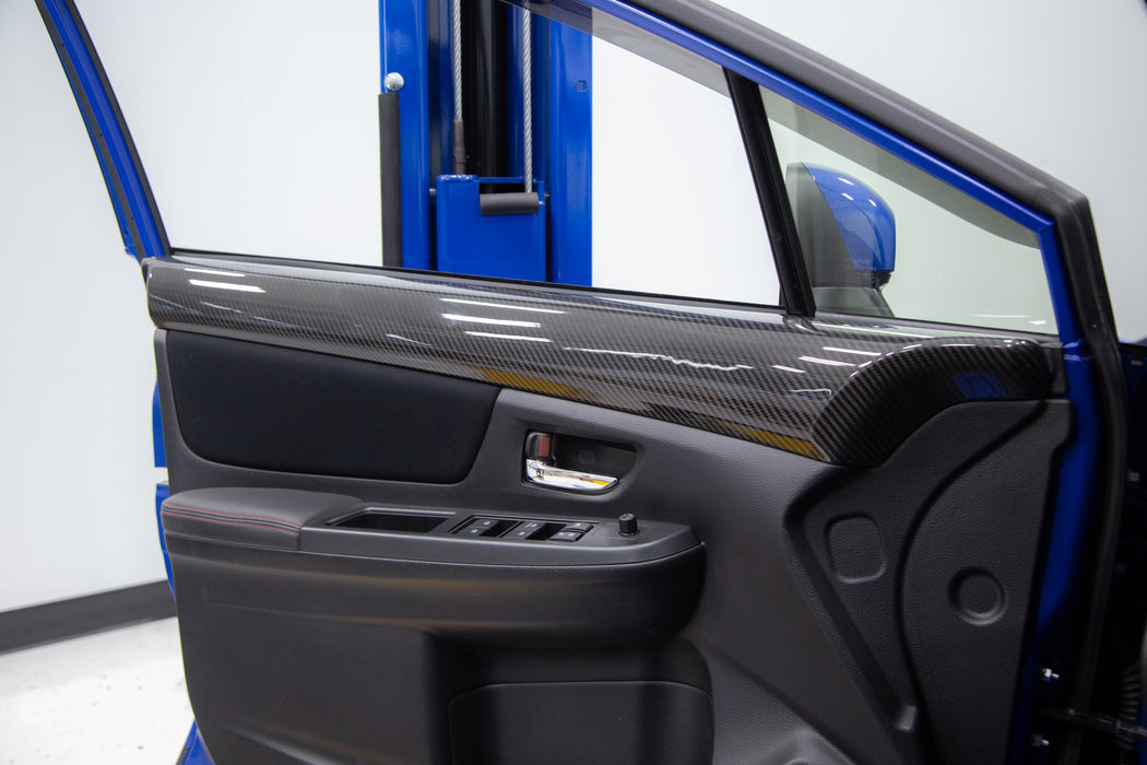 OLM LE Dry Carbon Front Door Trim Upper Panels - 15+ WRX / STI