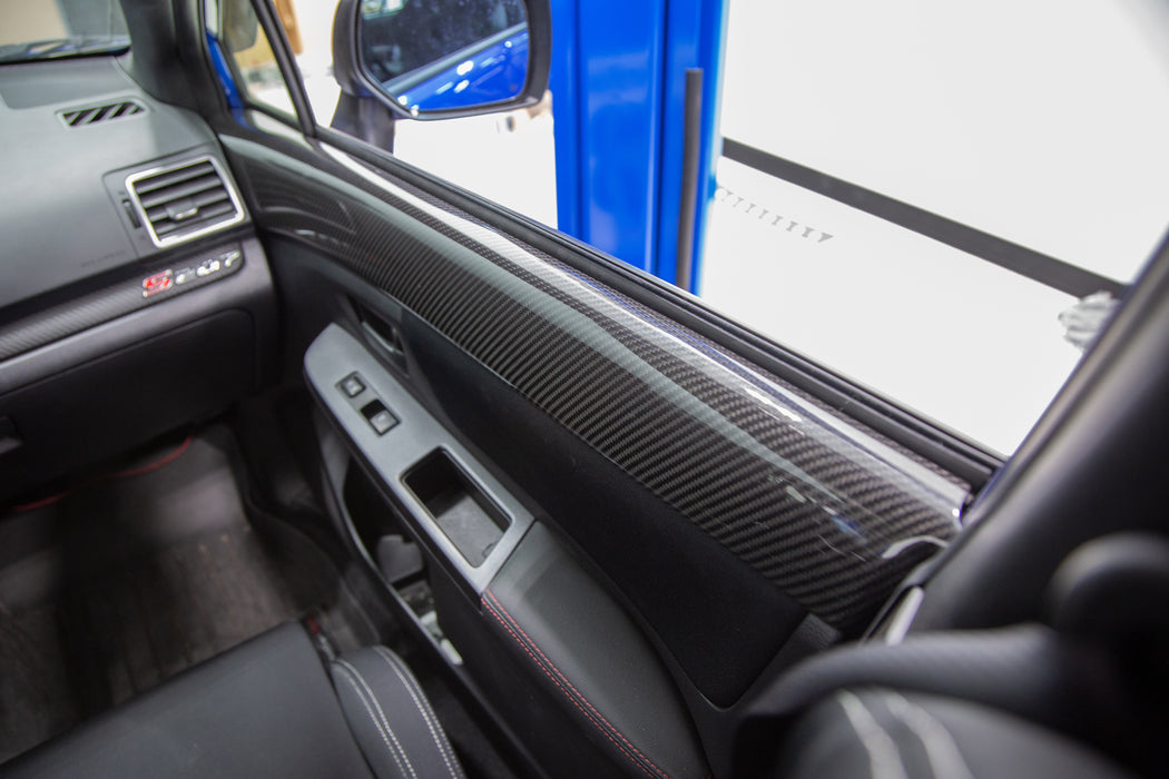 OLM LE Dry Carbon Front Door Trim Upper Panels - 15+ WRX / STI