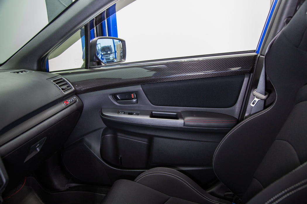 OLM LE Dry Carbon Front Door Trim Upper Panels - 15+ WRX / STI