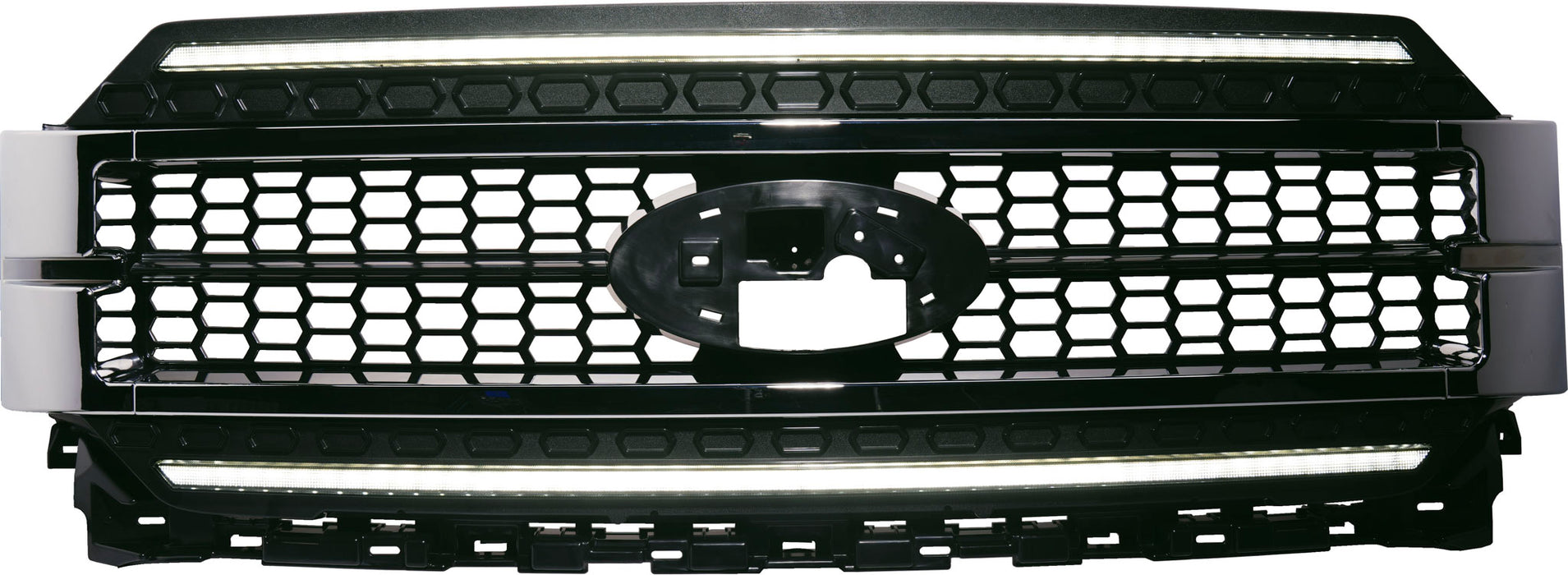 OLM Infinite Series Grille (Paintable Black w/White DRL) - 2021-2023 Ford F150