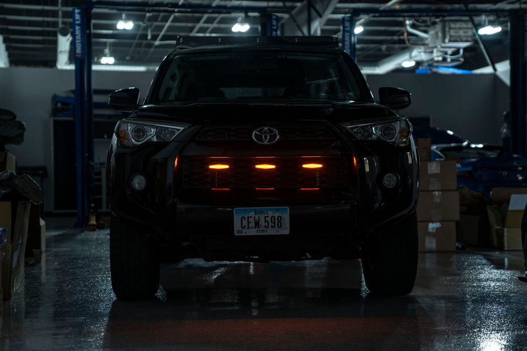 OLM Grille Lights (Smoke Lens / Amber LED) - 14-19 Toyota 4Runner