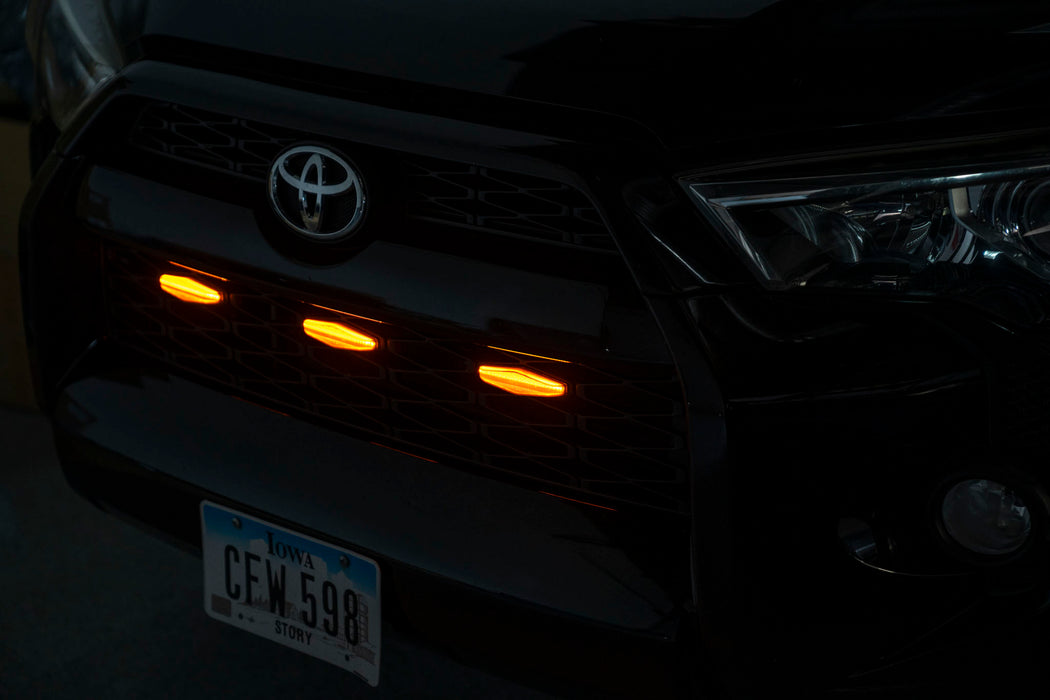 OLM Grille Lights (Clear Lens / Amber LED) - 14-19 Toyota 4Runner