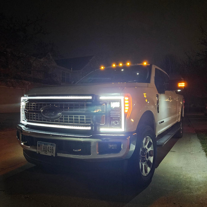 OLM Infinite Series Grille (Chrome w/White DRL) - 2017-2019 Ford Super Duty