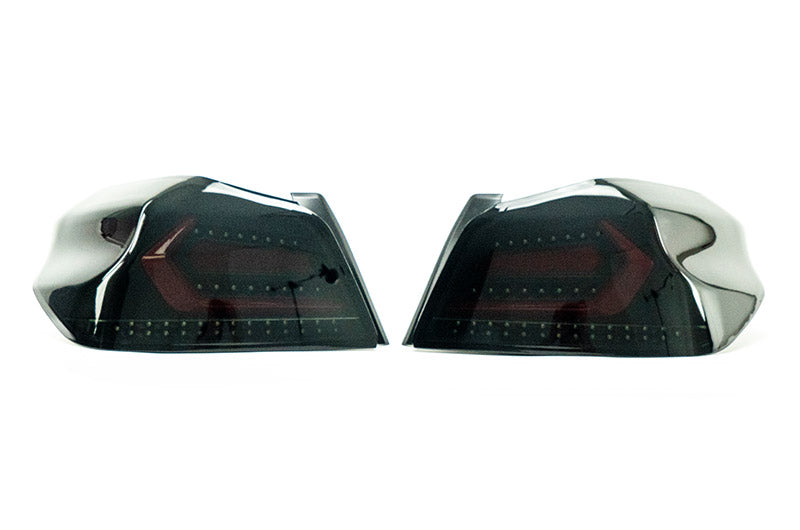 OLM Evolution Tail Lights (Smoked Lens, Black Base, Red Bar) - 15+ WRX / STI
