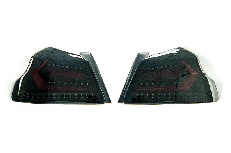 OLM Evolution Tail Lights (Smoked Lens, Black Base, Red Bar) - 15+ WRX / STI