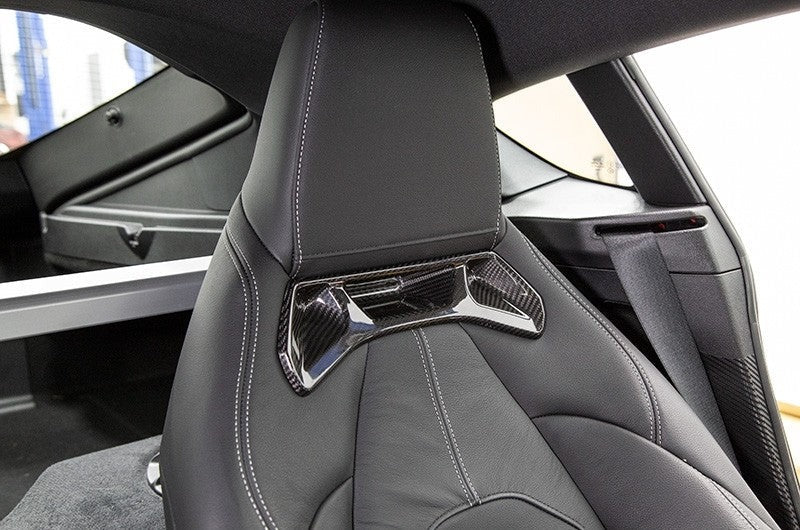OLM LE Carbon Fiber Seat Chrome Delete Covers (2pc) - 2020 GR Supra
