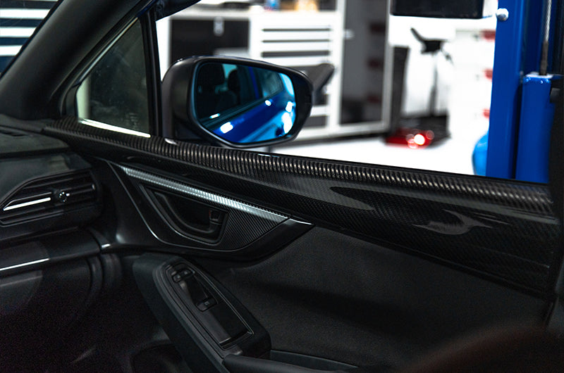 OLM Wide Angle Convex Mirrors w/ Turn Signals / Defrosters (Blue) - Subaru WRX 2022+
