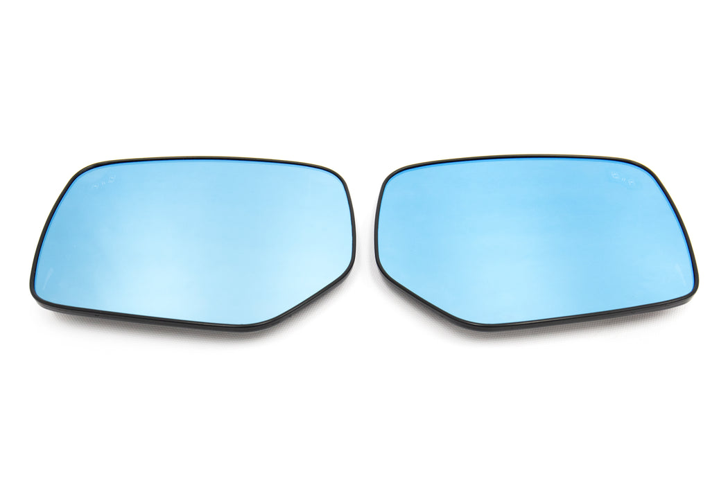 OLM Wide Angle Convex Mirrors with Turn Signals / Blind Spot Detection LED / Defrosters (Blue) - 15+