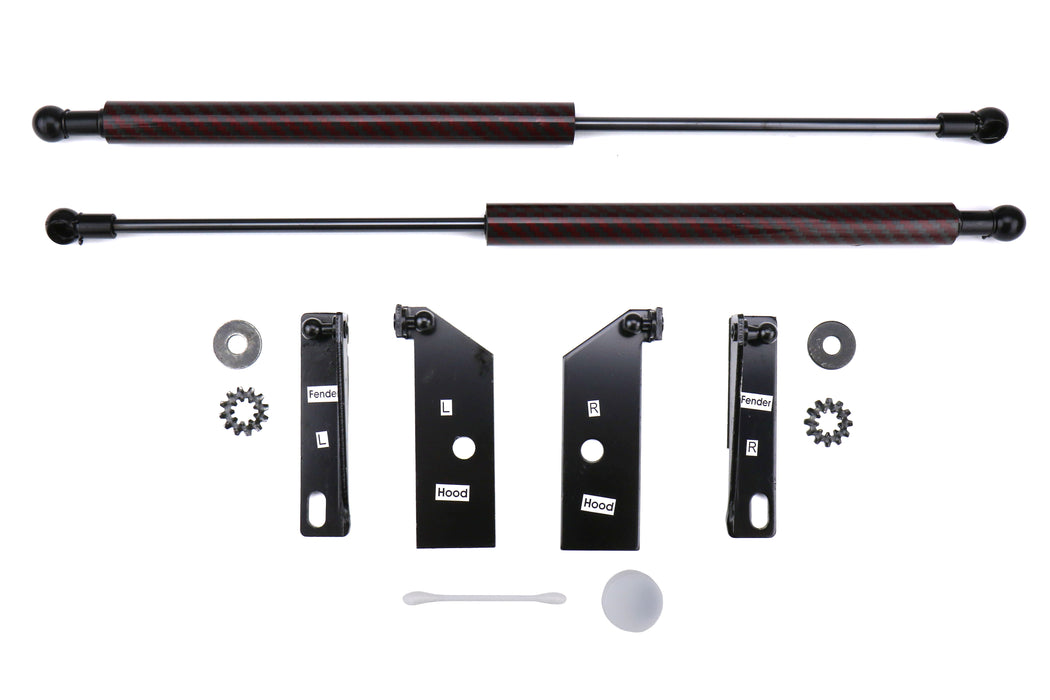Carbon Reproductions Carbon Kevlar Hood Damper Kit (Red) - 2013-2016 Scion FR-S / 2013-2020 Subaru BRZ / 2017-2019 Toyota 86