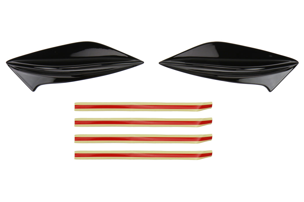 OLM STI Spoiler Side Fins - Crystal Black Silica / Raven - 2015-2021 Subaru WRX / STI