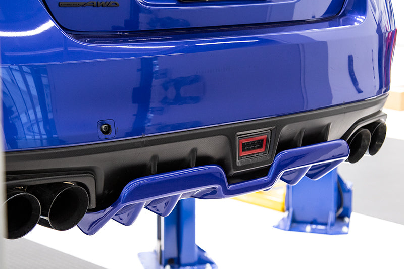 OLM A1 Style Paint Matched Rear Diffuser (World Rally Blue) - 15+ WRX / STI