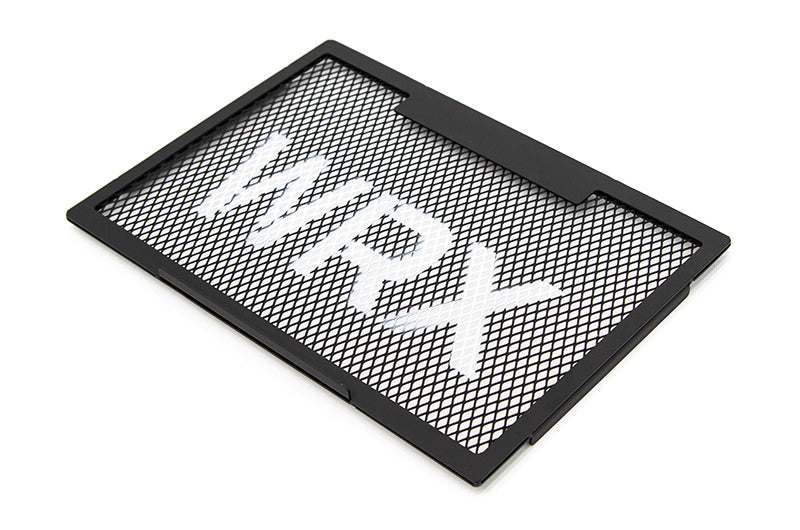 OLM Top Mount Intercooler Grille (Black Frame/Black Mesh/White WRX) - 2015-2020 WRX