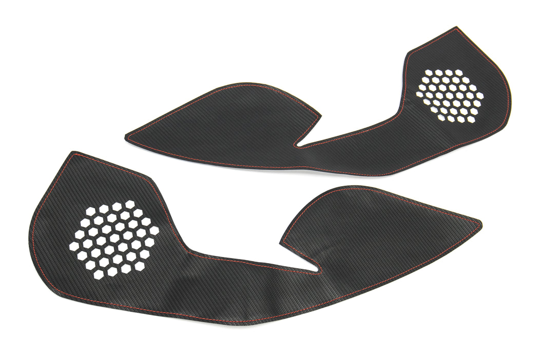 OLM Carbon Look Kick Guard Protection Set with Red Stitching - 15+ WRX / STI (Non HK Equipped)