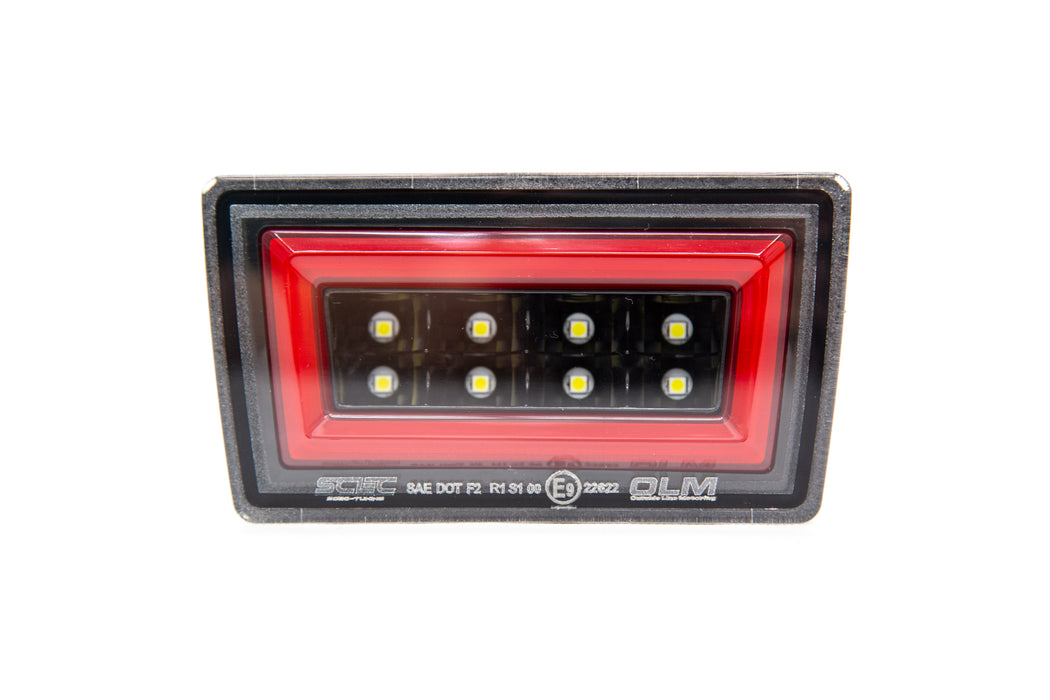 OLM NB+R F1 Rear Brake Light (Clear Lens, Gloss Black Base, Red Bar) - 15+ WRX / STI