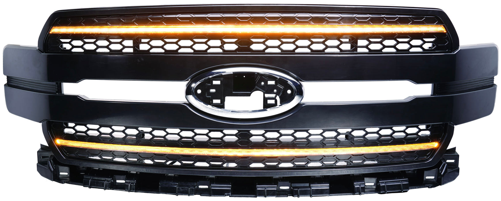 OLM Infinite Series Grille (Paintable Black w/Amber DRL) - 2018-2020 Ford F150