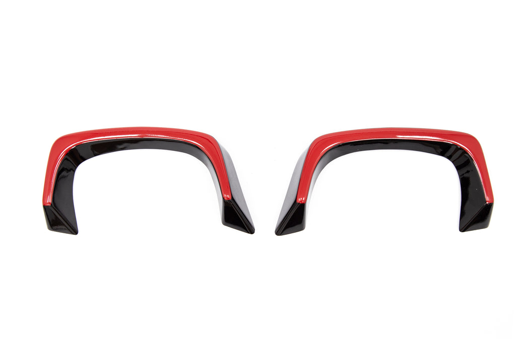 OLM WRX Gloss Black Exhaust Finishers with Red Line - 2015+ WRX / 2015+ STI