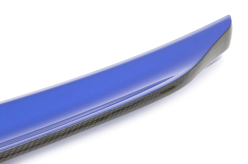 OLM Paint Matched Duckbill Spoiler w/Carbon Fiber Center Line (World Rally Blue) - 15+ WRX / STI