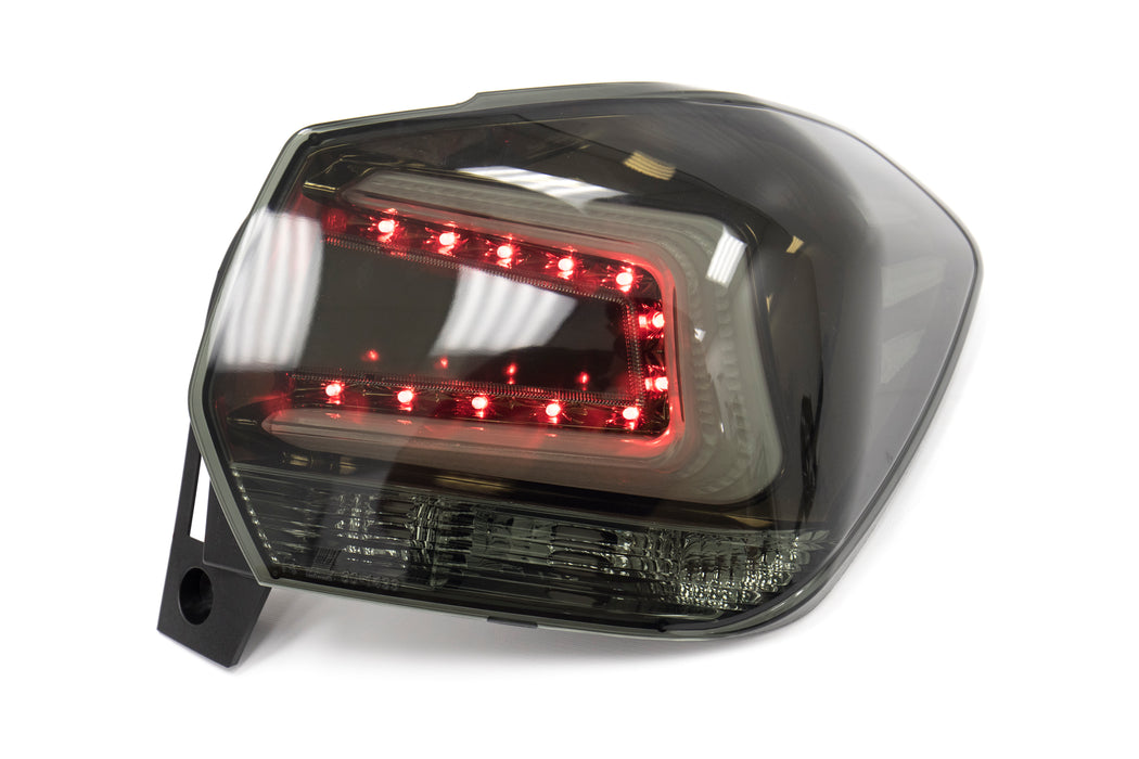 OLM USDM CS Style LED Tail Lights - 2013+ Crosstrek-Dark Smoke Lens with Gold Reflector