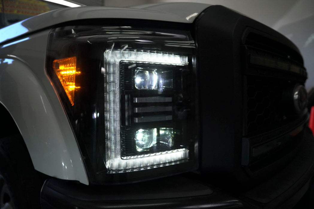 OLM Essential Series LED Headlights (White DRL) - 2011-2016 Ford Super