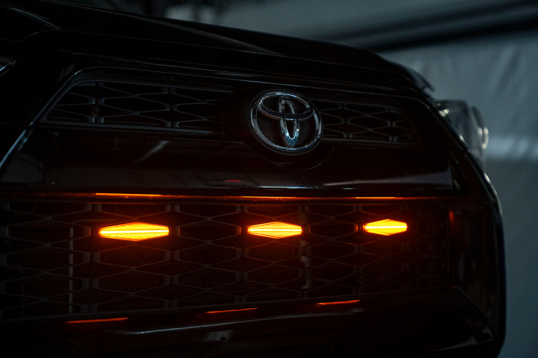 OLM Grille Lights (Smoke Lens / Amber LED) - 14-19 Toyota 4Runner