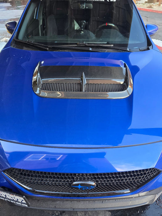 OLM CW Style Carbon Fiber Hood Scoop Replacement - 2022-2026 WRX