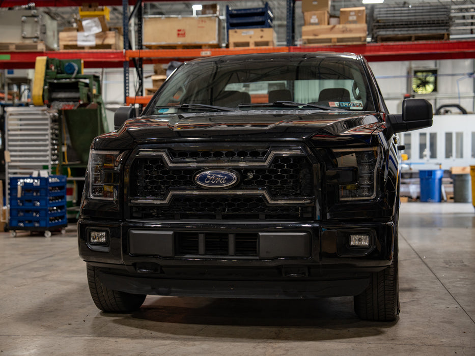 2015-2017 FORD F150 Grille (Black w/White DRL) - Infinite Series