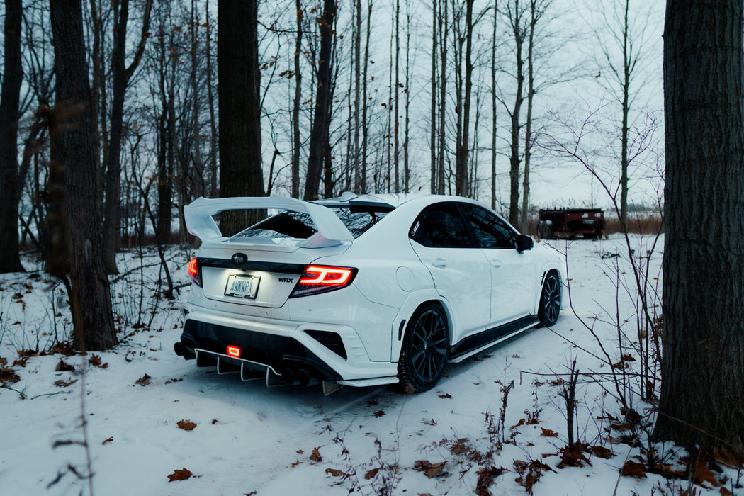 OLM Spec-AR LED Taillights (Clear Lens/Black Base/White Bar) - 2022+ WRX