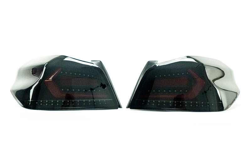 OLM Evolution Tail Lights (Smoked Lens, Black Base, Red Bar) - 15+ WRX