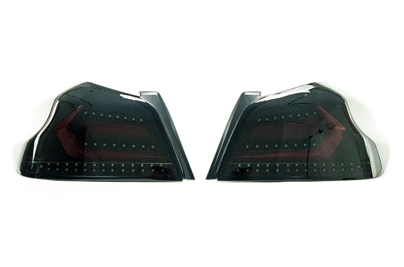 OLM Evolution Tail Lights (Smoked Lens, Black Base, Red Bar) - 15+ WRX