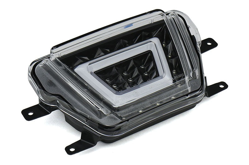 OLM V2 F1 Style Multifunction 4th Brake Light (Clear Lens, Black Base, White Bar) - 2020+ Supra