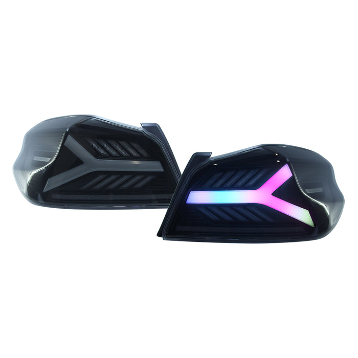 OLM Y-Spec LED Taillights (Smoke Lens  White Optic w/RGB) - 2015-2021 WRX / STI