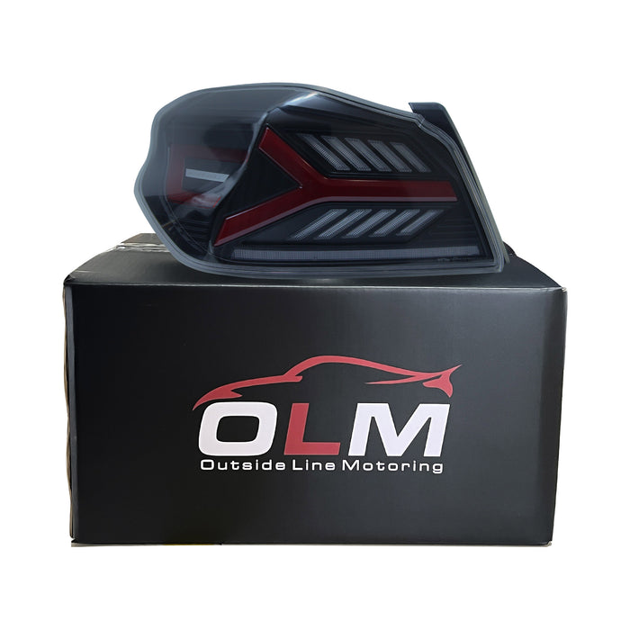 OLM Y-Spec LED Taillights (Smoke Lens  Red Optic) - 2015-2021 WRX / STI