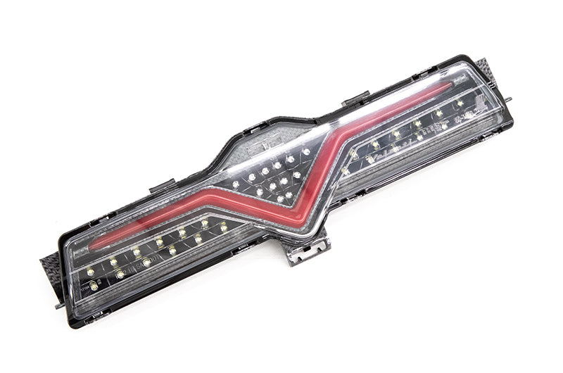 OLM VL Style Sequential 4th Brake Light / Reverse Light (Clear Lens, Carbon Look Base, Red Bar) - 2013-2020 FT86