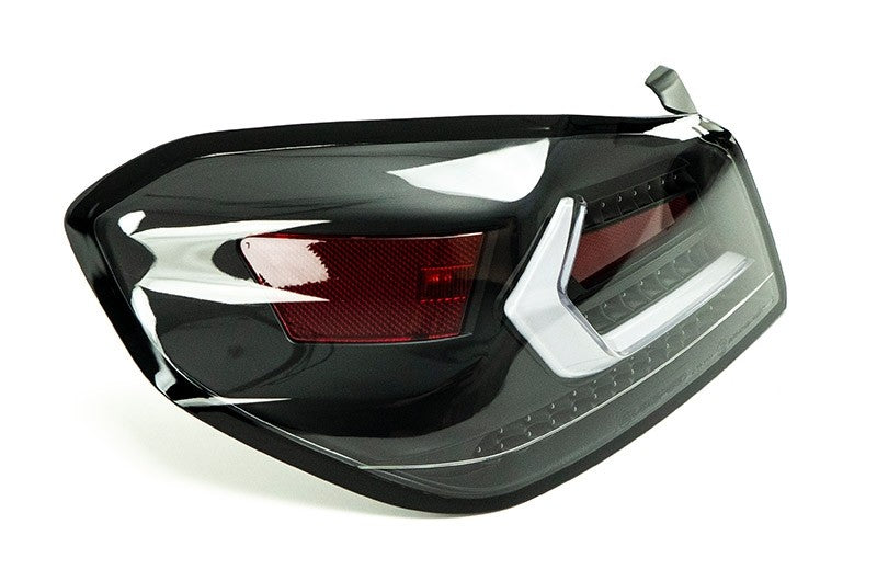 OLM Evolution Tail Lights (Clear Lens, Black Base, White Bar) - 15+ WR