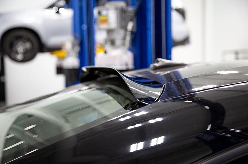 OLM Paint Matched Rear Roof Visor Spoiler Galaxy Blue Silica Ultra