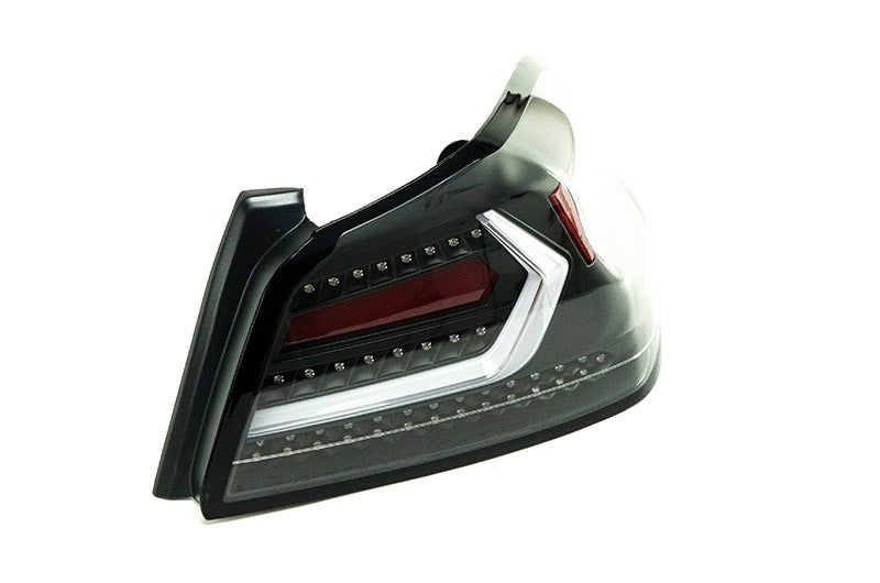 OLM Evolution Tail Lights (Clear Lens, Black Base, White Bar) - 15+ WR