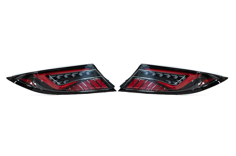 OLM "Scythe Style" LED Taillights (Clear Lens/Black Base/Red Bar) - 2022+ BRZ / GR86