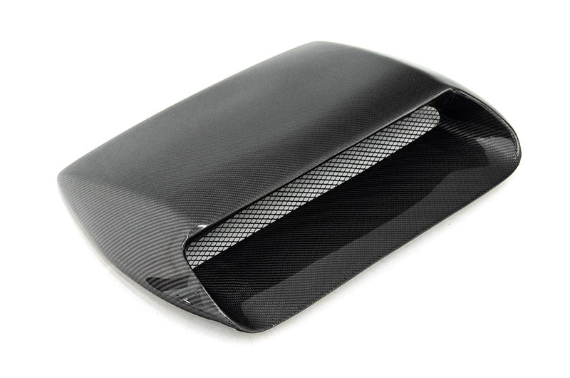 KUAFU Front Hood Scoop With Mesh Grille For 2015-2021 Subaru WRX STI - Carbon Fiber Style ABS Plastic